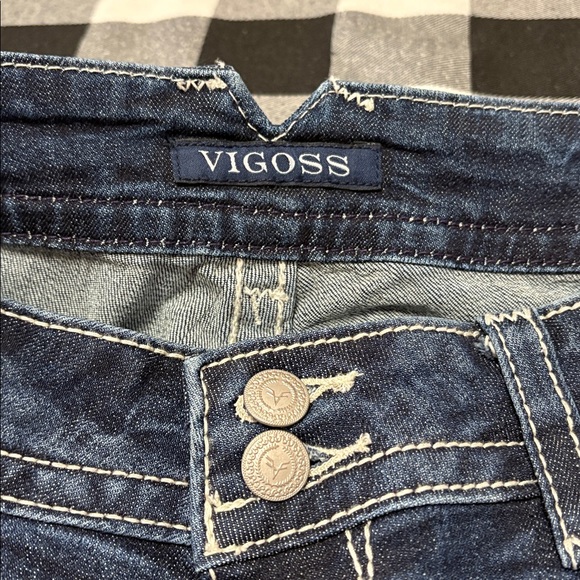 Vigoss Dublin Skinny Jeans Size 16 x 28 Raw Frayed Hem Embellished Distressed - Picture 5 of 13